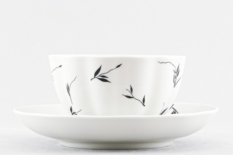 Чашка с блюдцем чайная ф. Тюльпан рис. Лунный (полуфабрикат) 