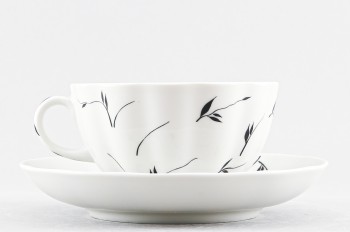Чашка с блюдцем чайная ф. Тюльпан рис. Лунный (полуфабрикат)