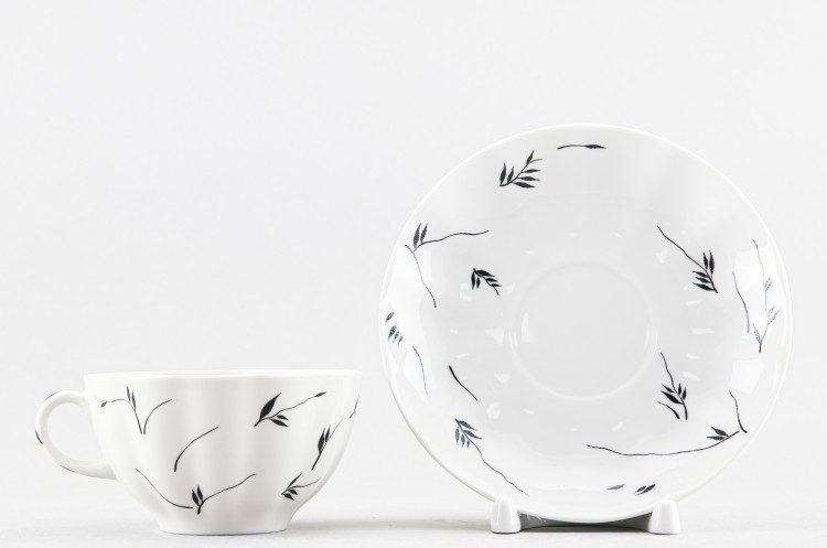 Чашка с блюдцем чайная ф. Тюльпан рис. Лунный (полуфабрикат) 