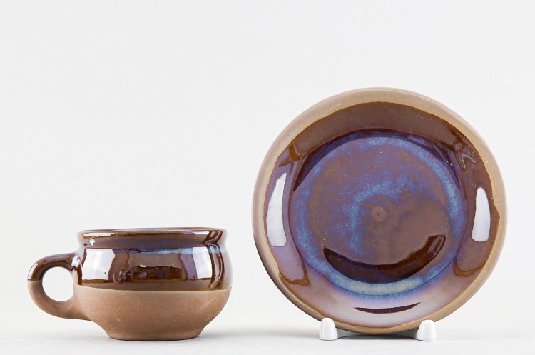 Чашка с блюдцем чайная ф. Штрих рис. Брауни 