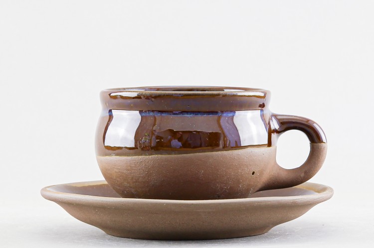 Чашка с блюдцем чайная ф. Штрих рис. Брауни 