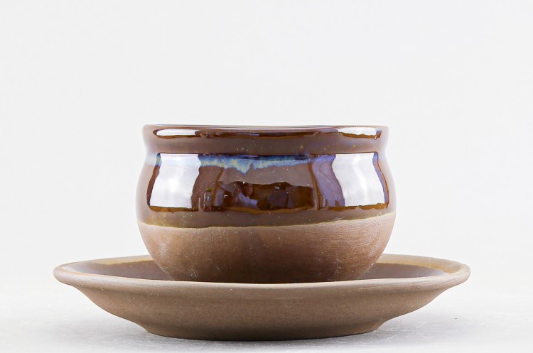 Чашка с блюдцем чайная ф. Штрих рис. Брауни 