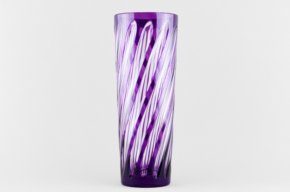 Ваза для цветов, высота 31 см, фиолетовый наклад