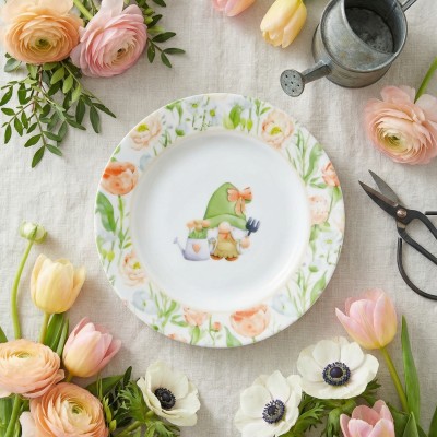 Тарелка плоская 20 см ф. Идиллия рис. Цветочный дворик