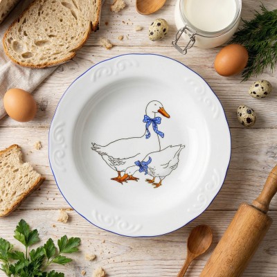 Тарелка глубокая 22 см ф. Надежда рис. Гуси