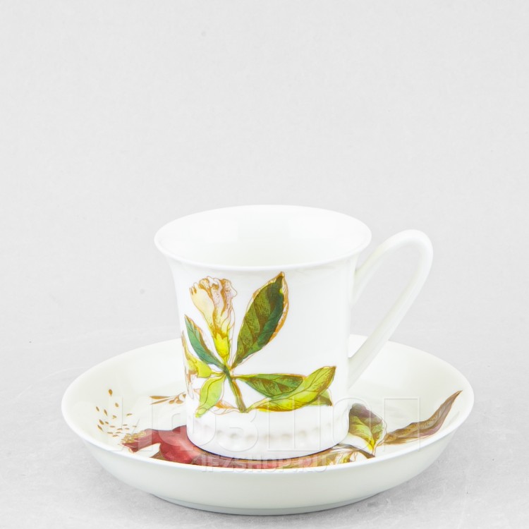 Чашка с блюдцем кофейная ф. Вертикаль рис. Гранаты (микс) в Москве