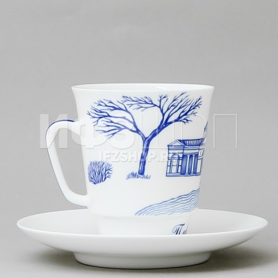 Чашка с блюдцем кофейная ф. Майская рис. Павловск. Вольер