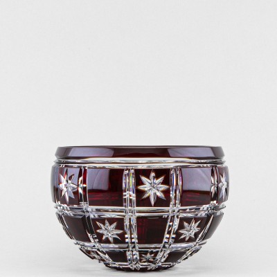 Ваза для сервировки, диаметр 18 см, бордовый наклад, 1807/1