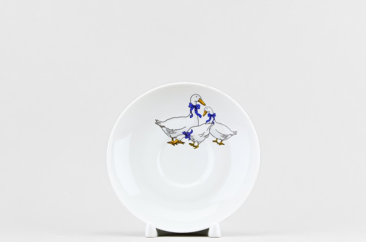 Набор из 4 блюдец ф. Унифицированная рис. Гуси новые в Пензе