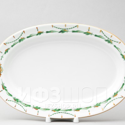Блюдо овальное 28 х 20 см ф. Молодежная рис. Зеленые веточки