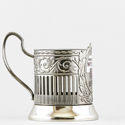 Подстаканник никелированный с эмалью, Настоящий мужик