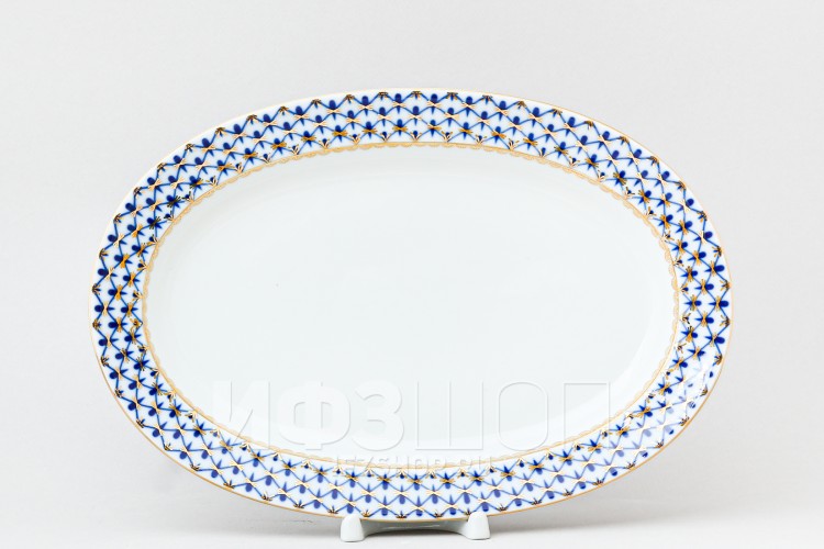 Блюдо овальное 35 х 24 см ф. Молодежная рис. Кобальтовая сетка в Москве
