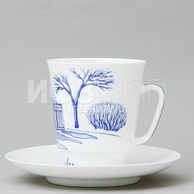 Чашка с блюдцем кофейная ф. Майская рис. Павловск. Павильон Росси