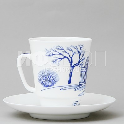 Чашка с блюдцем кофейная ф. Майская рис. Павловск. Павильон Росси