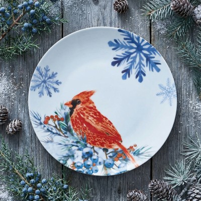 Тарелка плоская 24 см ф. Универсал рис. Зимнее утро без отводки