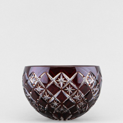 Ваза для сервировки, диаметр 18 см, бордовый наклад, 1807/2