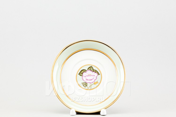 Блюдце для чайной чашки ф. Гербовая рис. Нефритовый фон 1 