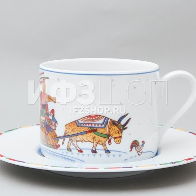 Чашка с блюдцем чайная ф. Полюс рис. Масленица