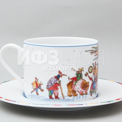 Чашка с блюдцем чайная ф. Полюс рис. Масленица