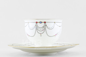 Чашка с блюдцем чайная ф. Айседора рис. Волшебное лебединое озеро №2