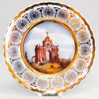 Декоративная тарелка 26.5 см рис. Вид Красных ворот в Москве