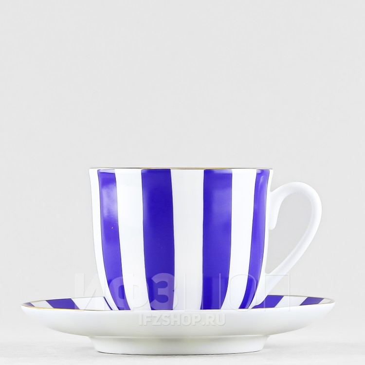 Чашка с блюдцем кофейная ф. Ландыш рис. Да и нет (кобальт) в Москве