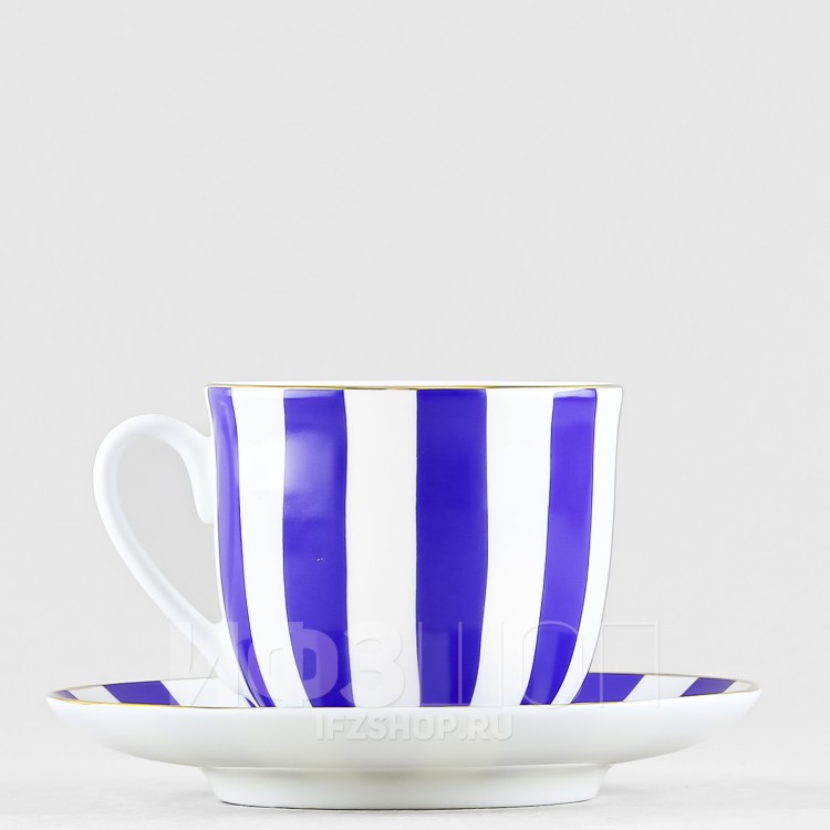 Чашка с блюдцем кофейная ф. Ландыш рис. Да и нет (кобальт) в Москве