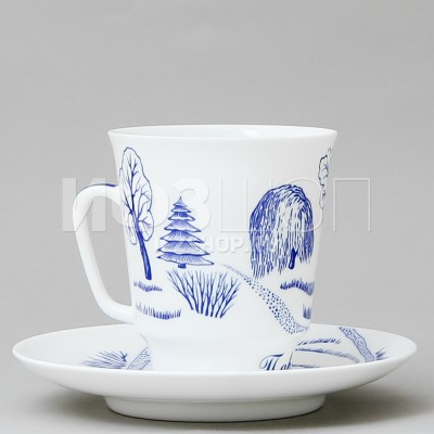 Чашка с блюдцем кофейная ф. Майская рис. Павловск. Храм Дружбы