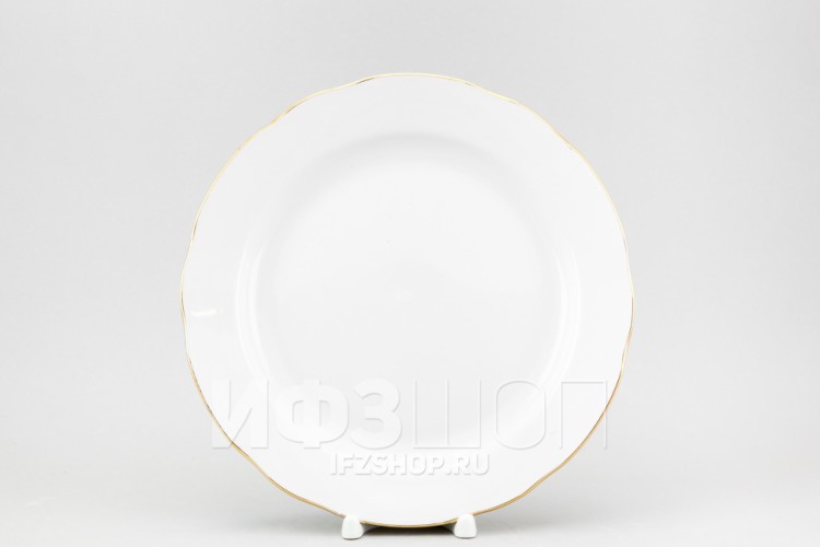 Набор из 4 тарелок плоских 24 см ф. Вырезной край рис. Отводка золотом в Пензе