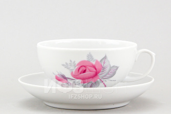 Чашка с блюдцем чайная ф. Рубин рис. Дикая роза