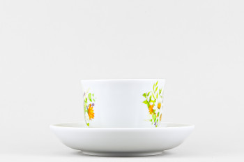 Чашка с блюдцем чайная ф. Тюльпан рис. Луговые ромашки