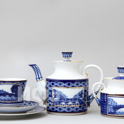 Сервиз чайный ф. Банкетная рис. Мосты Санкт-Петербурга, 20 предметов