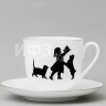 Чашка с блюдцем кофейная ф. Ландыш рис. Силуэты. Именинница в подарочной упаковке (Цветы) 