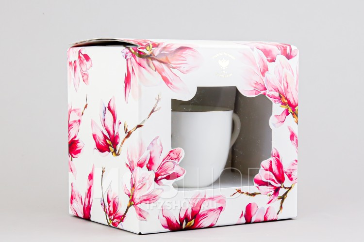 Чашка с блюдцем кофейная ф. Ландыш рис. Силуэты. Именинница в подарочной упаковке (Цветы) 