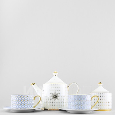 Сервиз чайный ф. Идиллия рис. Азур золото, 10 предметов