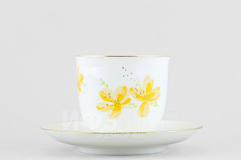 Чашка с блюдцем кофейная ф. Ландыш рис. Желтые цветы