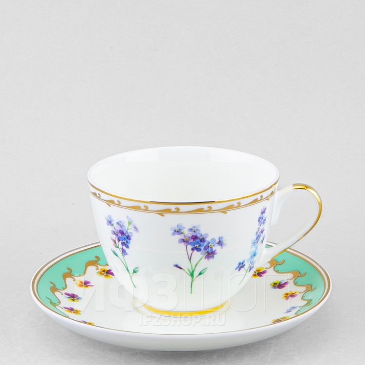 Чашка с блюдцем чайная ф. Весенняя-2 рис. Улыбка флоры 3 в Москве