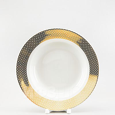 Тарелка глубокая 22 см ф. Глубокая рис. Зазеркалье. Квадраты