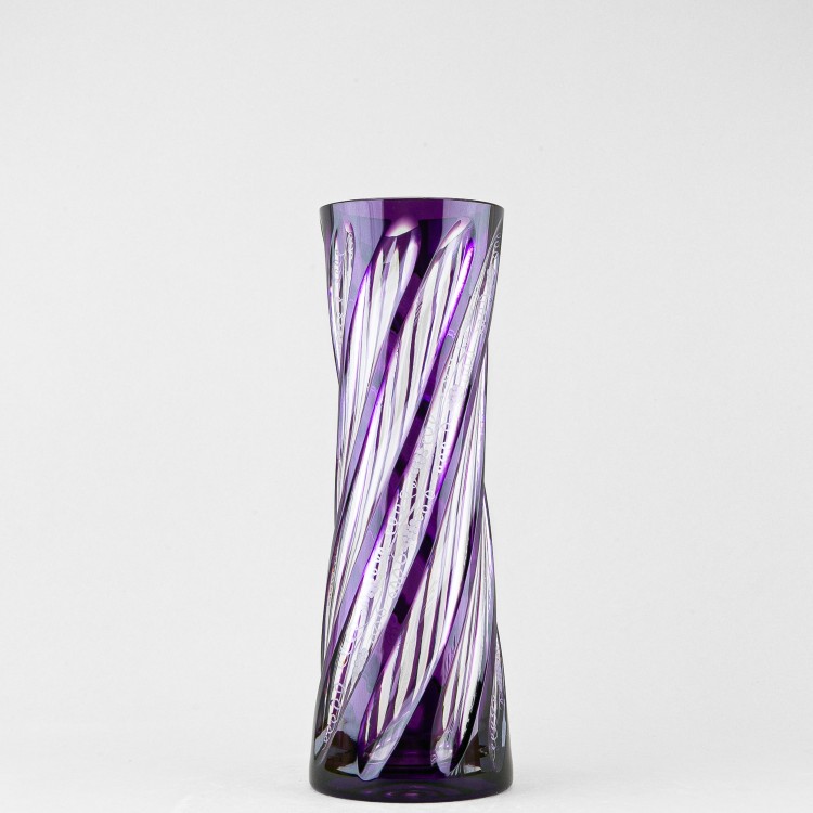 Ваза для цветов, высота 30 см, фиолетовый наклад с гравировкой, 753/14 в Москве