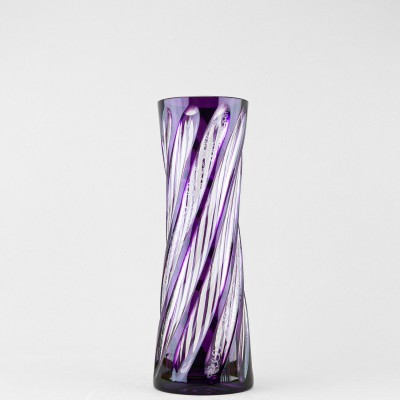 Ваза для цветов, высота 30 см, фиолетовый наклад с гравировкой, 753/14