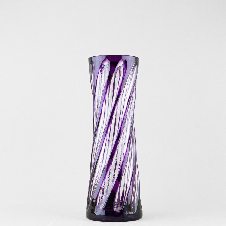 Ваза для цветов, высота 30 см, фиолетовый наклад с гравировкой, 753/14 в Москве