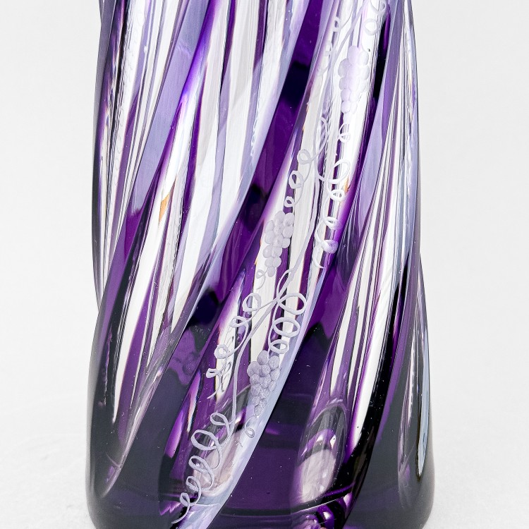 Ваза для цветов, высота 30 см, фиолетовый наклад с гравировкой, 753/14 в Москве