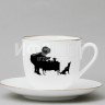 Чашка с блюдцем кофейная ф. Ландыш рис. Силуэты. Чаепитие в подарочной упаковке (Цветы) 