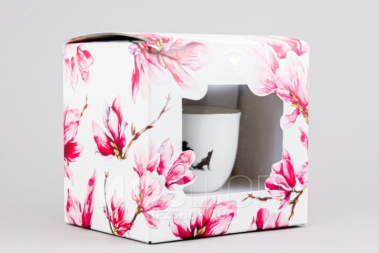 Чашка с блюдцем кофейная ф. Ландыш рис. Силуэты. Чаепитие в подарочной упаковке (Цветы) 