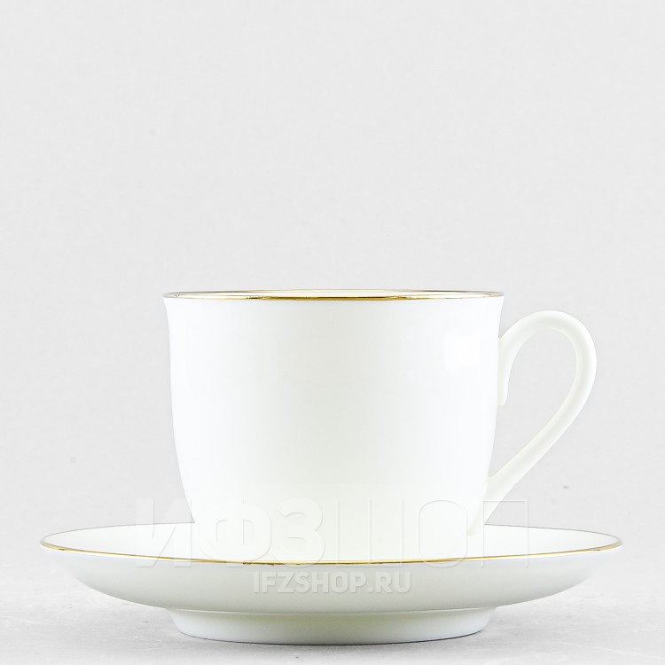 Чашка с блюдцем кофейная ф. Ландыш рис. Золотой кантик в Москве