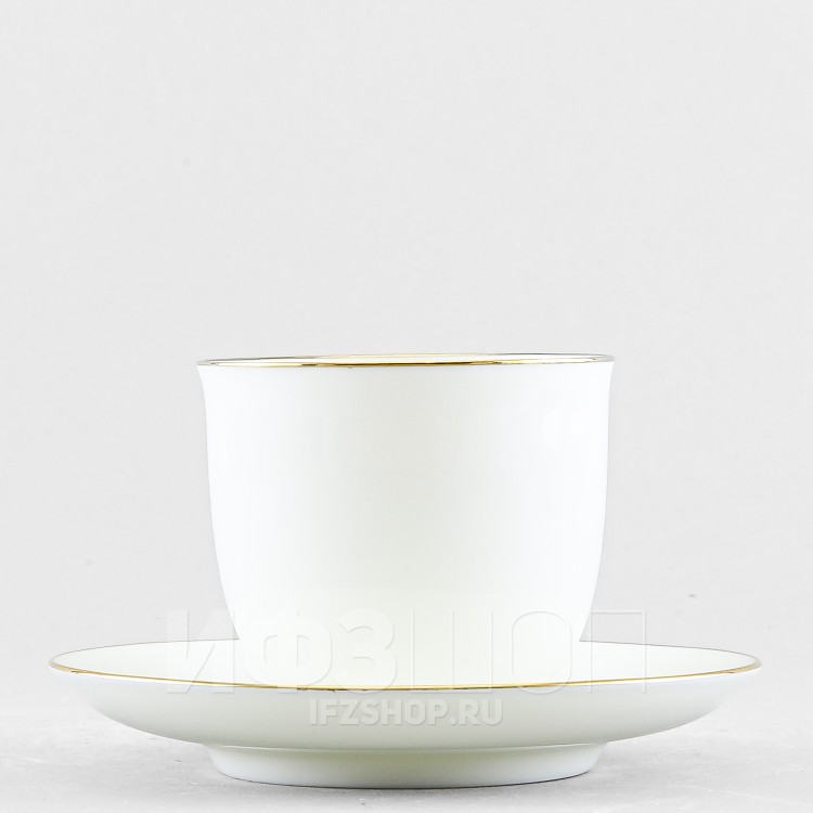 Чашка с блюдцем кофейная ф. Ландыш рис. Золотой кантик в Москве