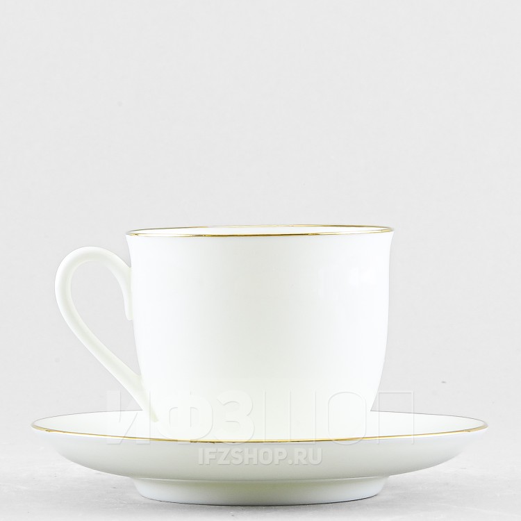 Чашка с блюдцем кофейная ф. Ландыш рис. Золотой кантик в Москве