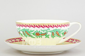 Чашка с блюдцем чайная ф. Купольная рис. Восточный цветок