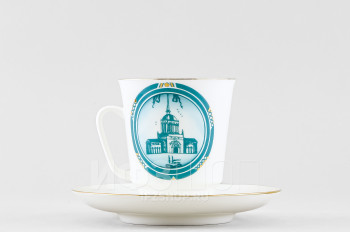 Чашка с блюдцем кофейная ф. Майская рис. Виды Санкт-Петербурга