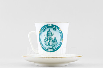 Чашка с блюдцем кофейная ф. Майская рис. Виды Санкт-Петербурга